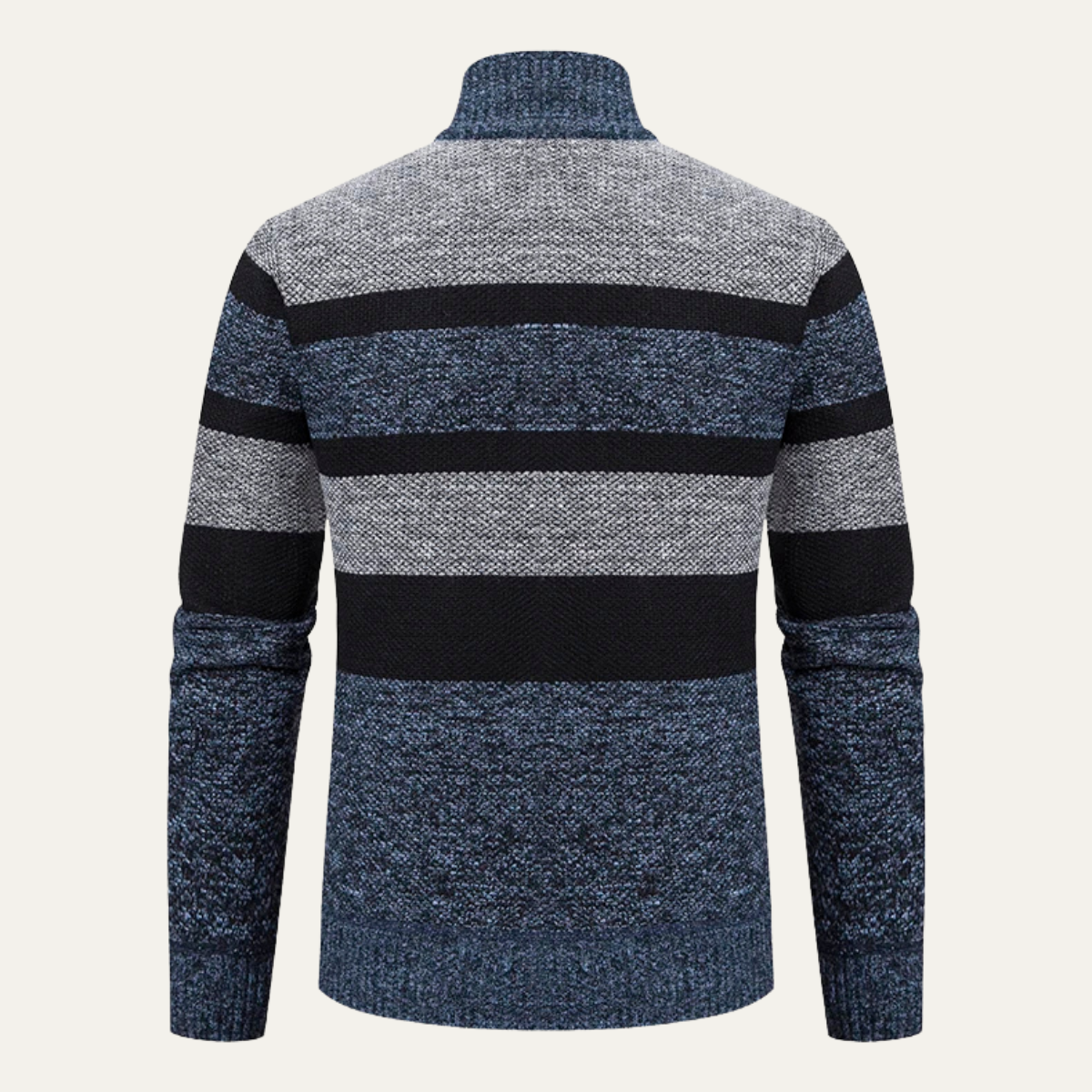 VogeLuxe | Driekleurig gestreept herenvest met volledige rits 7