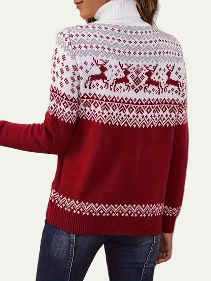 VogeLuxe | Fair Isle Rendier Turtleneck Trui voor Dames 2