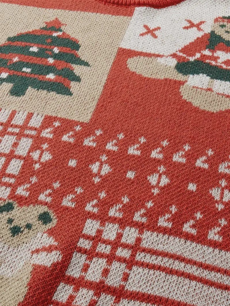 VogeLuxe | Feestelijke patchwork kersttrui voor heren 3