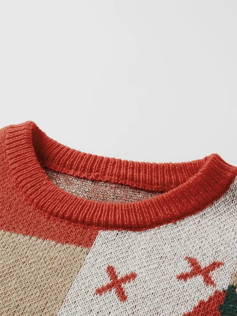 VogeLuxe | Feestelijke patchwork kersttrui voor heren 5