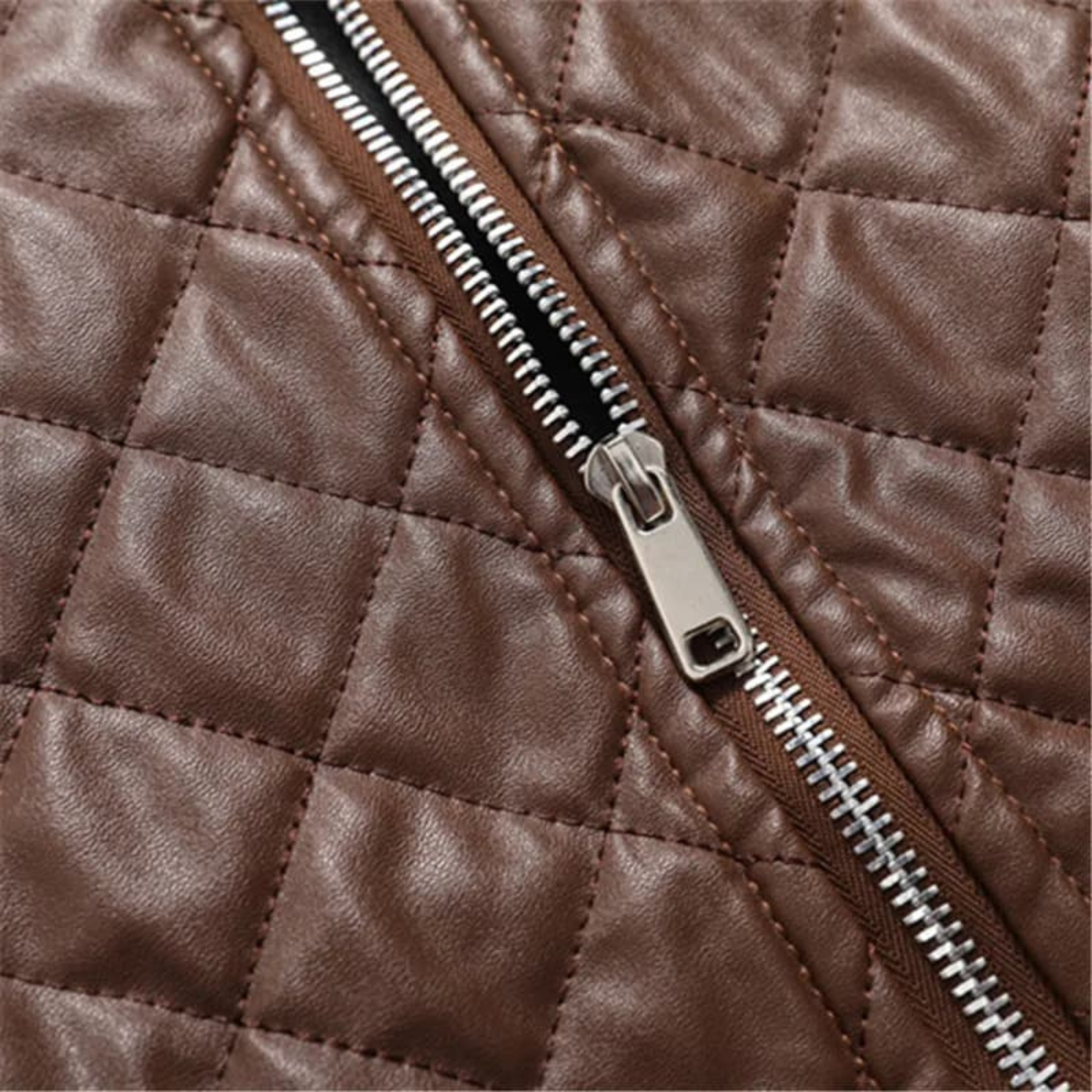 VogeLuxe | Gewatteerd bomberjack van imitatieleer voor heren 3