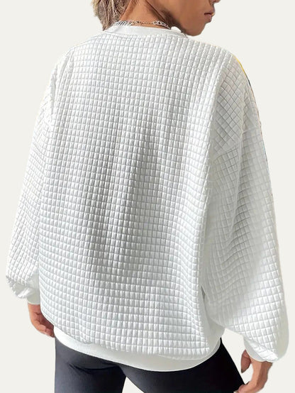 VogeLuxe | Gewatteerd sweatshirt met kerstboommotief voor dames 1