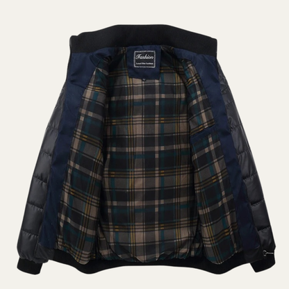 VogeLuxe | Gewatteerde contrasterende bomberjack voor heren 1