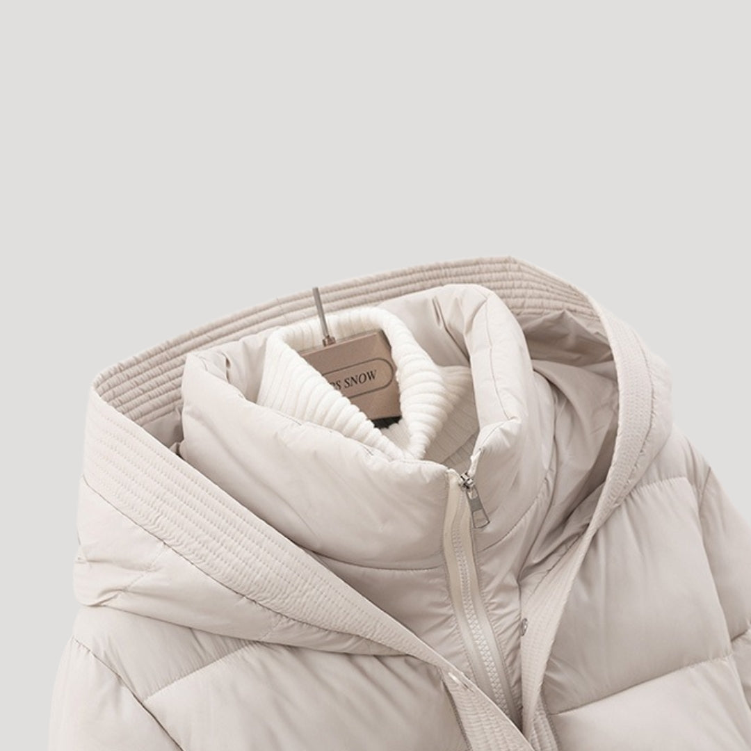 VogeLuxe | Gewatteerde cropped capuchonpufferjas voor dames 3