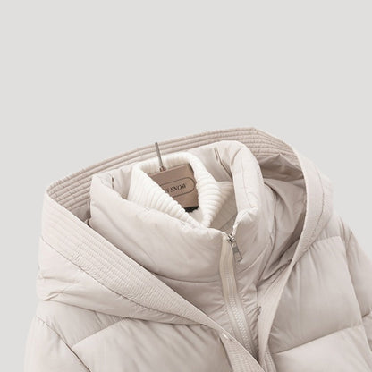 VogeLuxe | Gewatteerde cropped capuchonpufferjas voor dames 3