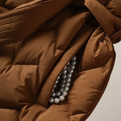 VogeLuxe | Gewatteerde damesjas met tailleband 4