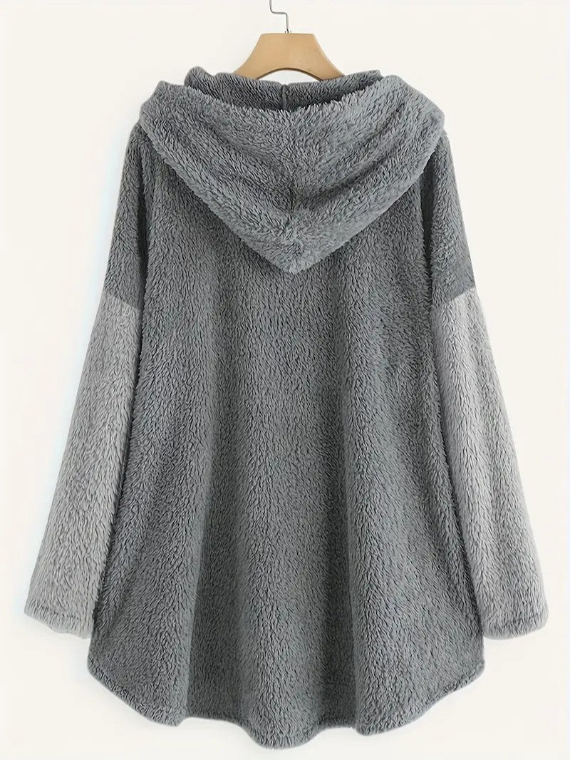 VogeLuxe | Gezellige Sherpa-hoodiedeken voor dames met kerstmotief 6