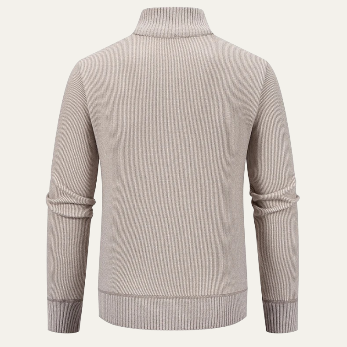 VogeLuxe | Gladgebreid herenvest met volledige ritssluiting 5