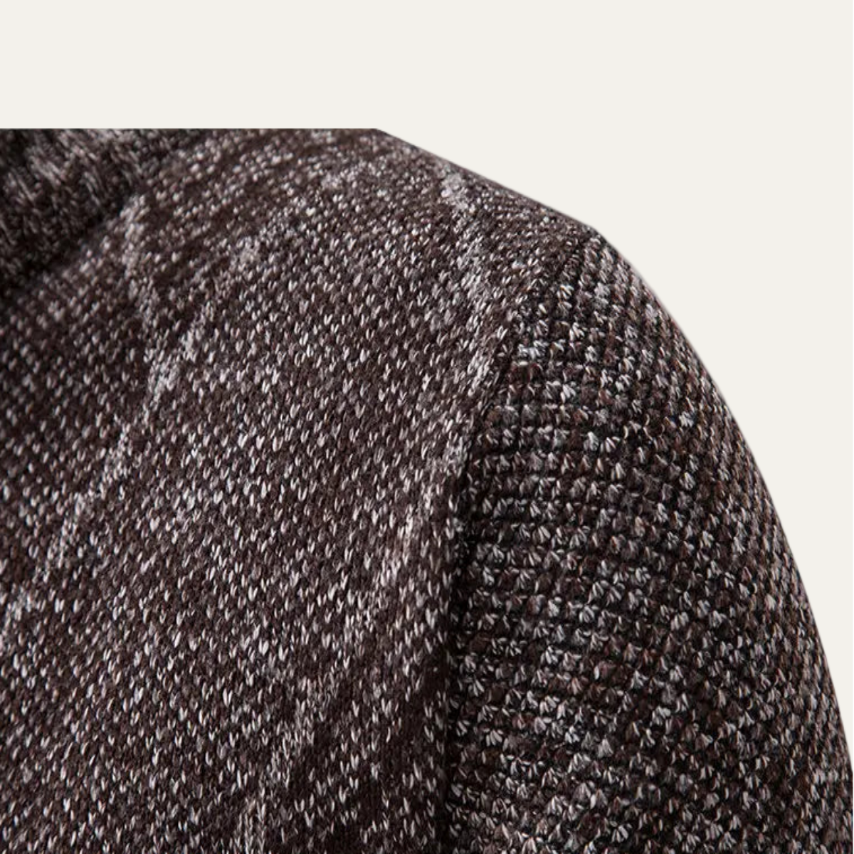 VogeLuxe | Heren Diamond Knit Mock Neck Cardigan 1