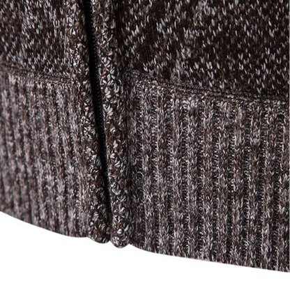 VogeLuxe | Heren Diamond Knit Mock Neck Cardigan 2