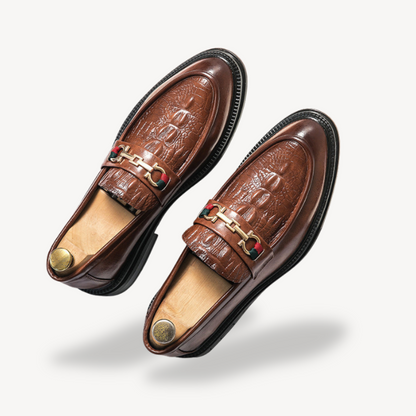 VogeLuxe | Heren Horsebit Loafers met Croc-Detail 0