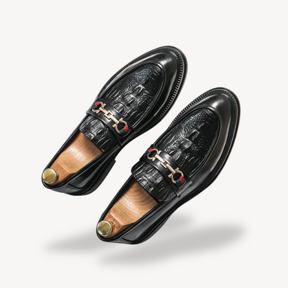 VogeLuxe | Heren Horsebit Loafers met Croc-Detail 1