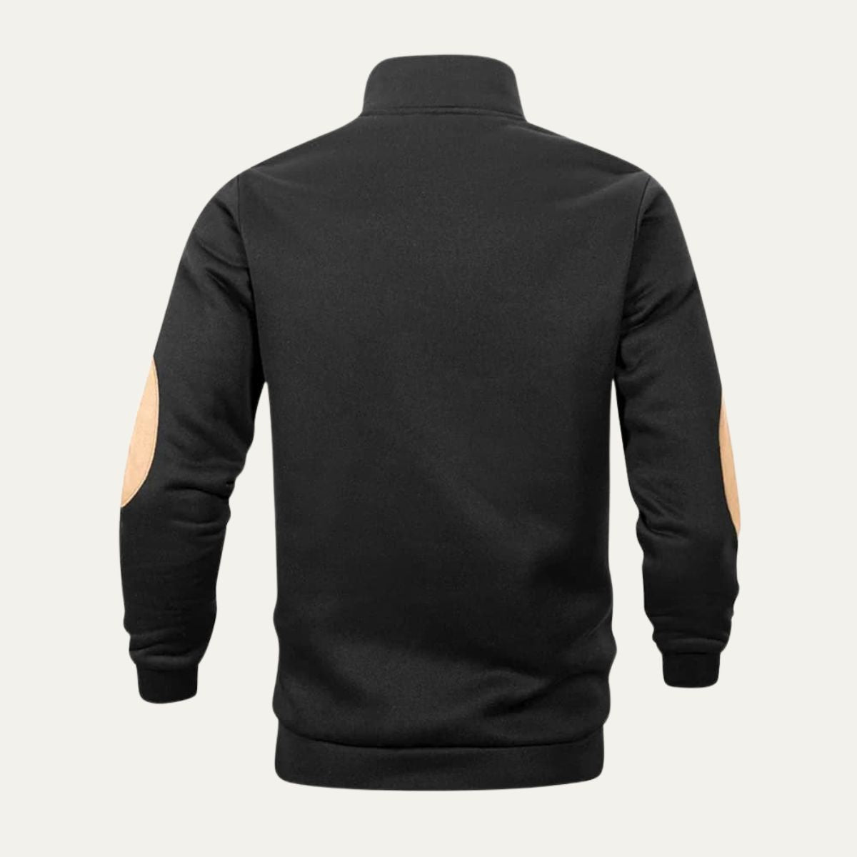 VogeLuxe | Heren Mock Neck Suède Trim Pullover 1