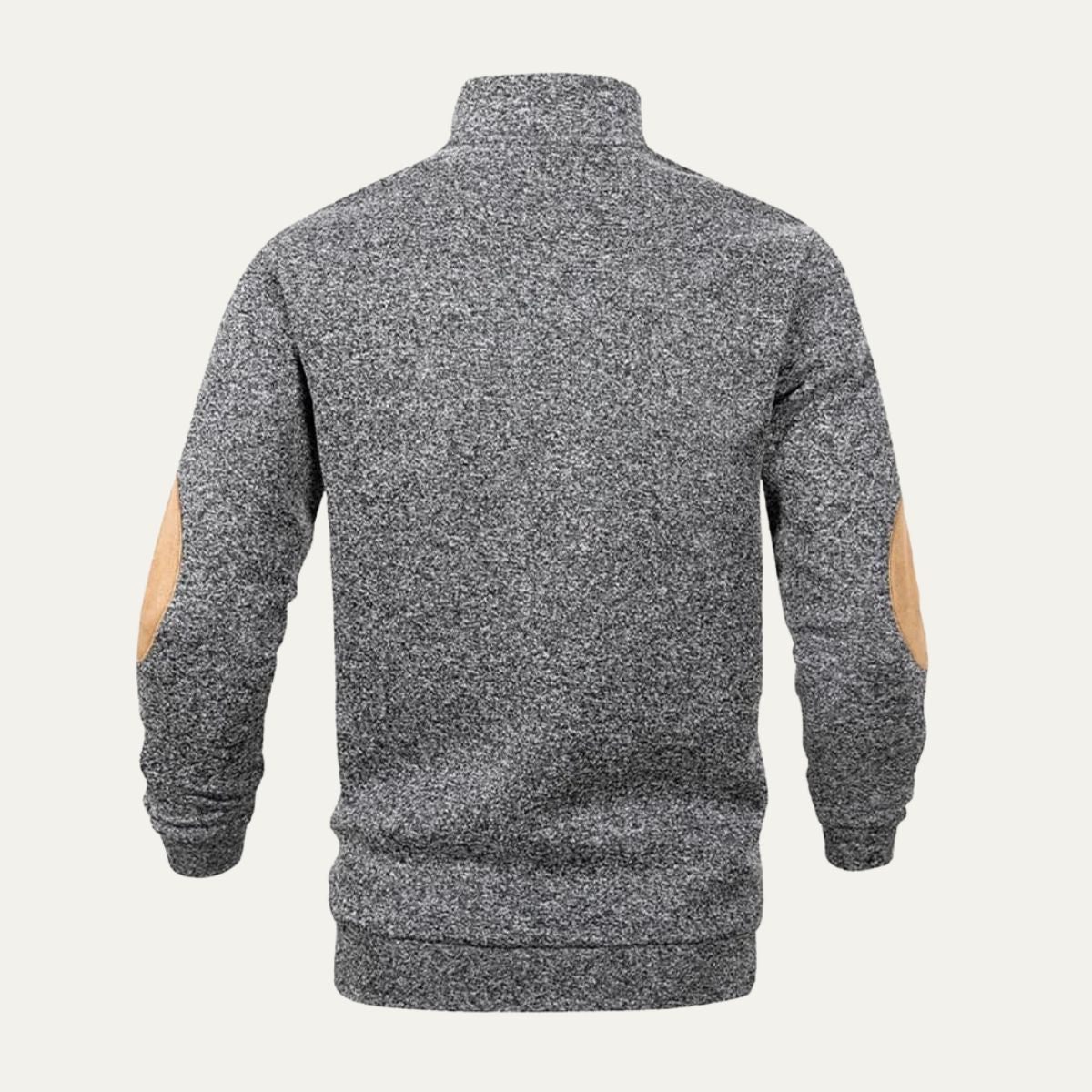 VogeLuxe | Heren Mock Neck Suède Trim Pullover 2