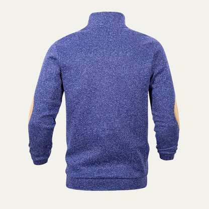 VogeLuxe | Heren Mock Neck Suède Trim Pullover 3