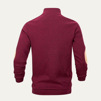 VogeLuxe | Heren Mock Neck Suède Trim Pullover 4
