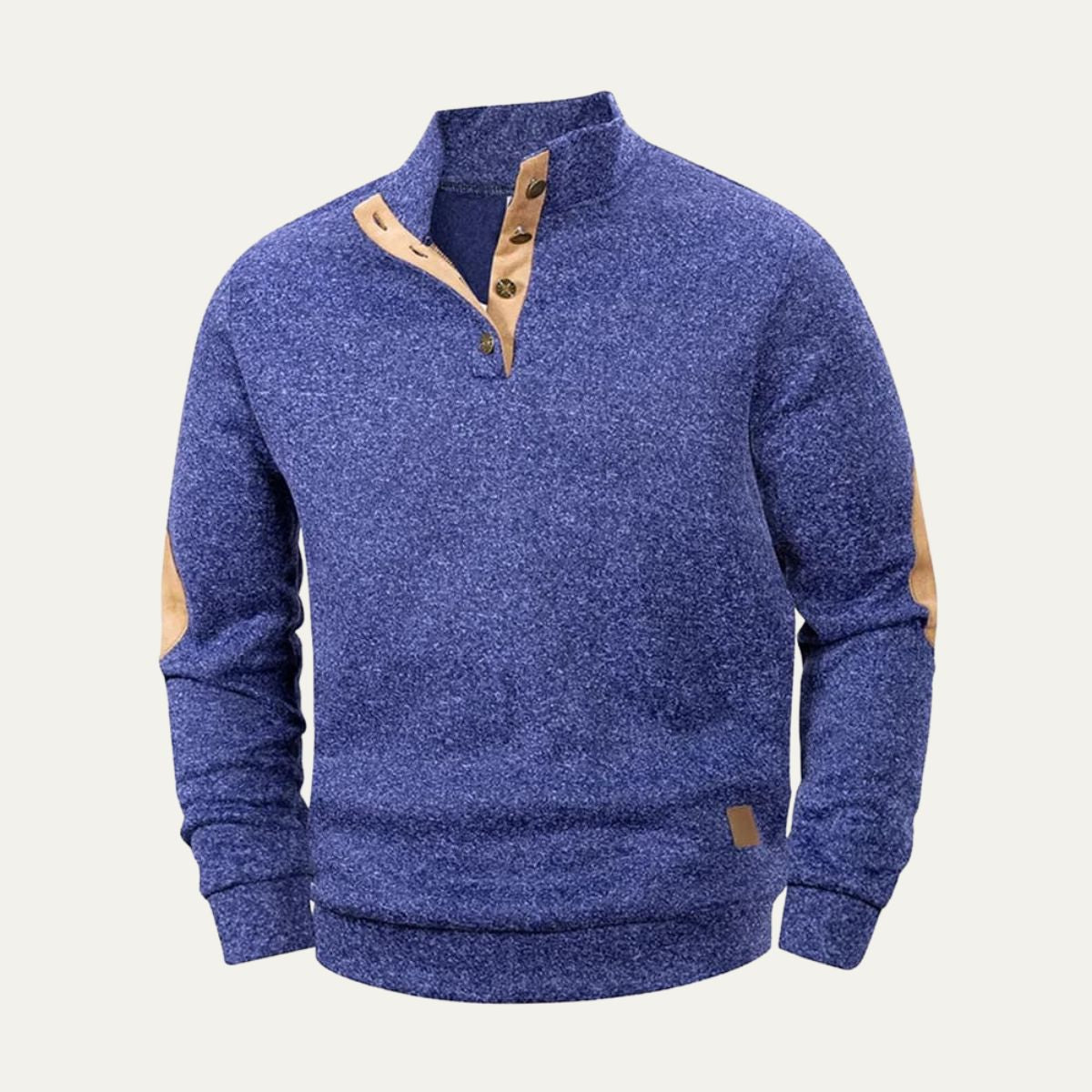 VogeLuxe | Heren Mock Neck Suède Trim Pullover 6