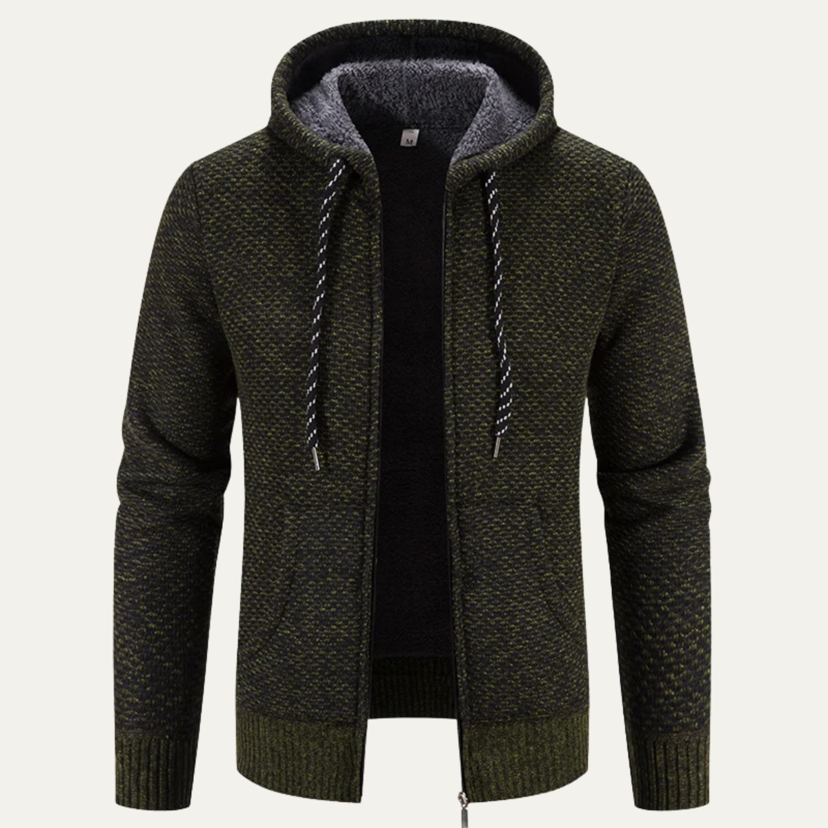 VogeLuxe | Heren Sherpa Winterjas met Volledige Ritssluiting en Capuchon 2