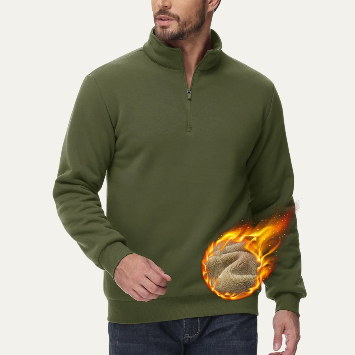 VogeLuxe | Heren Slim-Fit Geribbelde Mock Neck Trui 3