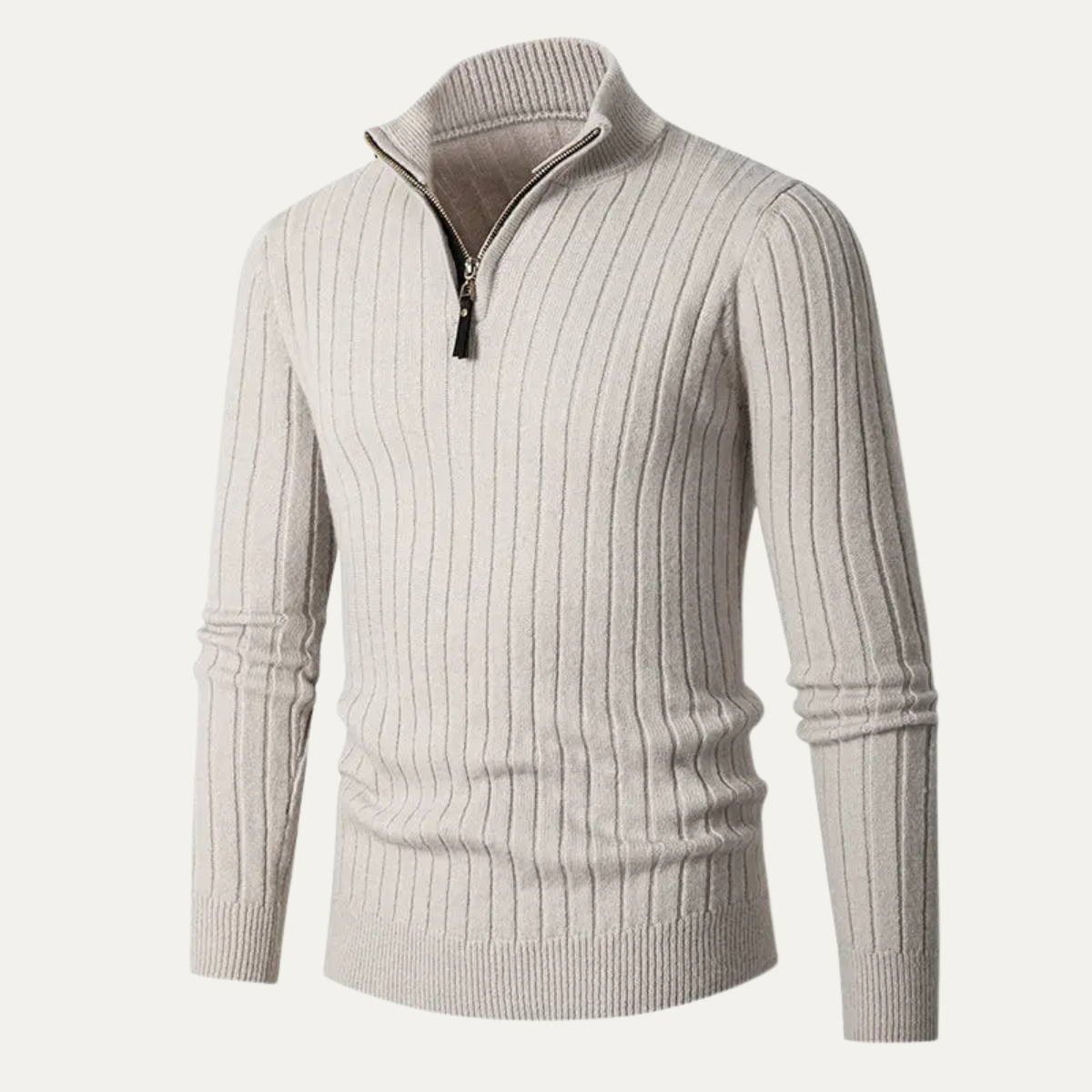 VogeLuxe | Heren Slim-Fit Half-Zip Mock Neck Trui 0