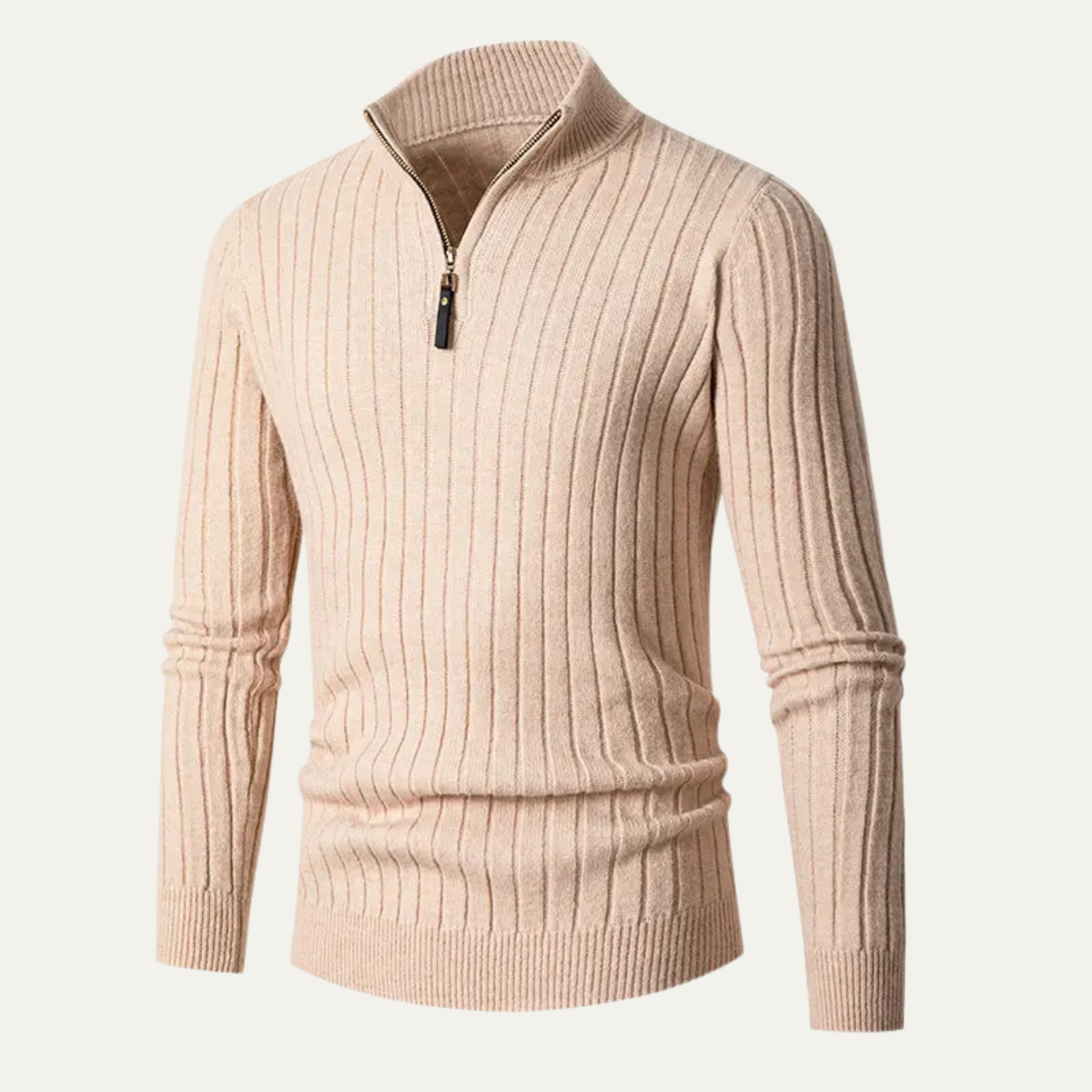 VogeLuxe | Heren Slim-Fit Half-Zip Mock Neck Trui 10