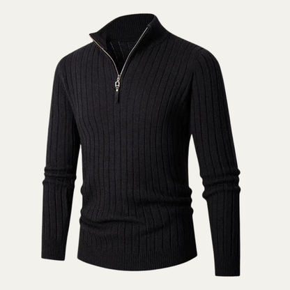 VogeLuxe | Heren Slim-Fit Half-Zip Mock Neck Trui 12