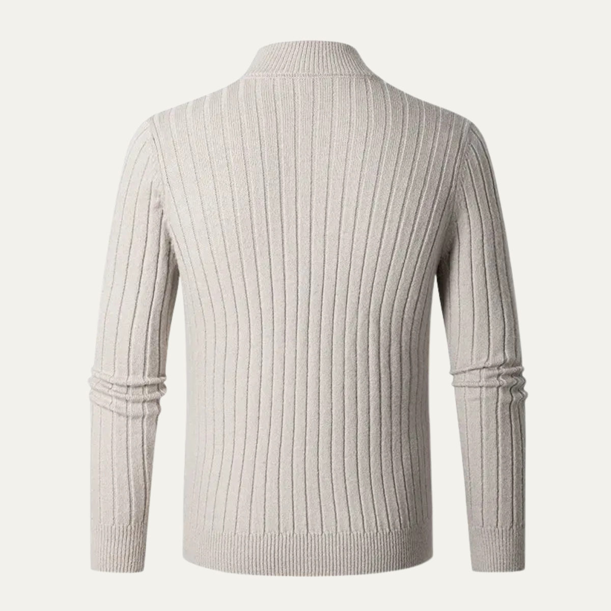 VogeLuxe | Heren Slim-Fit Kwart-Zip Mock Neck Trui 2
