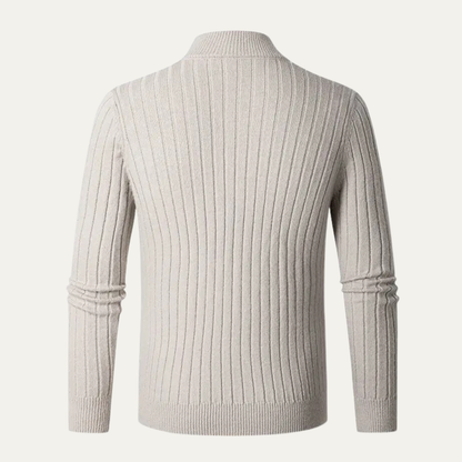 VogeLuxe | Heren Slim-Fit Kwart-Zip Mock Neck Trui 2