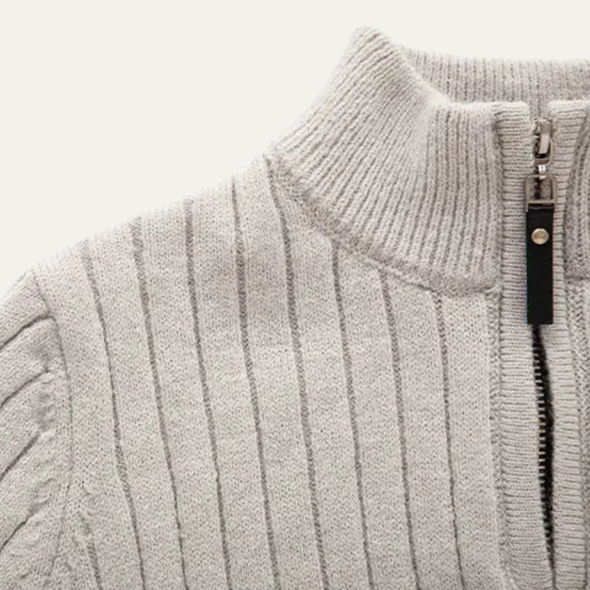 VogeLuxe | Heren Slim-Fit Kwart-Zip Mock Neck Trui 6