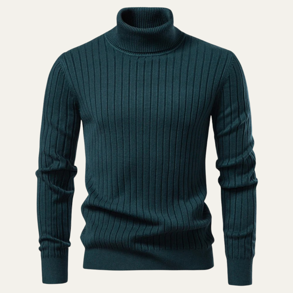 VogeLuxe | Heren Slim-Fit Turtleneck Ribtrui 0