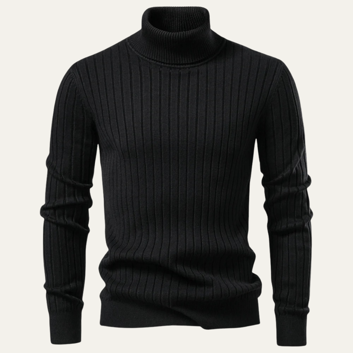 VogeLuxe | Heren Slim-Fit Turtleneck Ribtrui 10