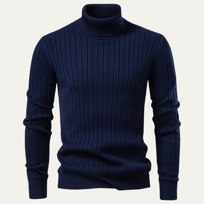VogeLuxe | Heren Slim-Fit Turtleneck Ribtrui 11
