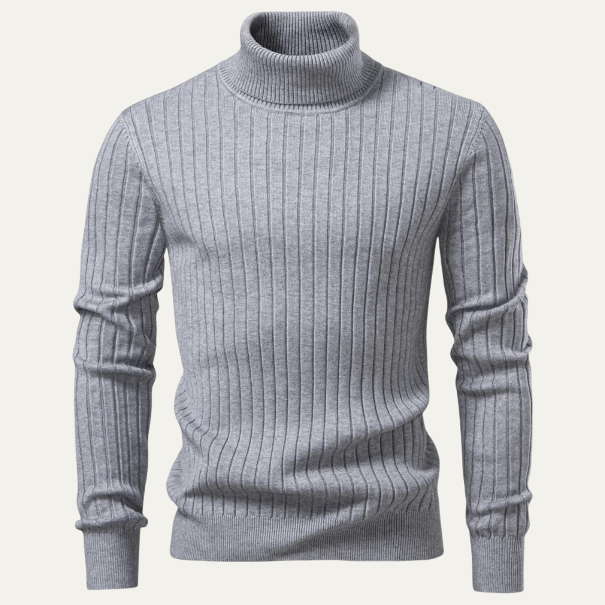 VogeLuxe | Heren Slim-Fit Turtleneck Ribtrui 12