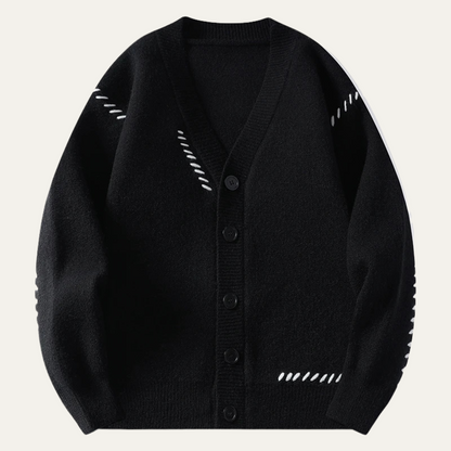 VogeLuxe | Heren V-hals Cardigan met Zwarte Knopen 5