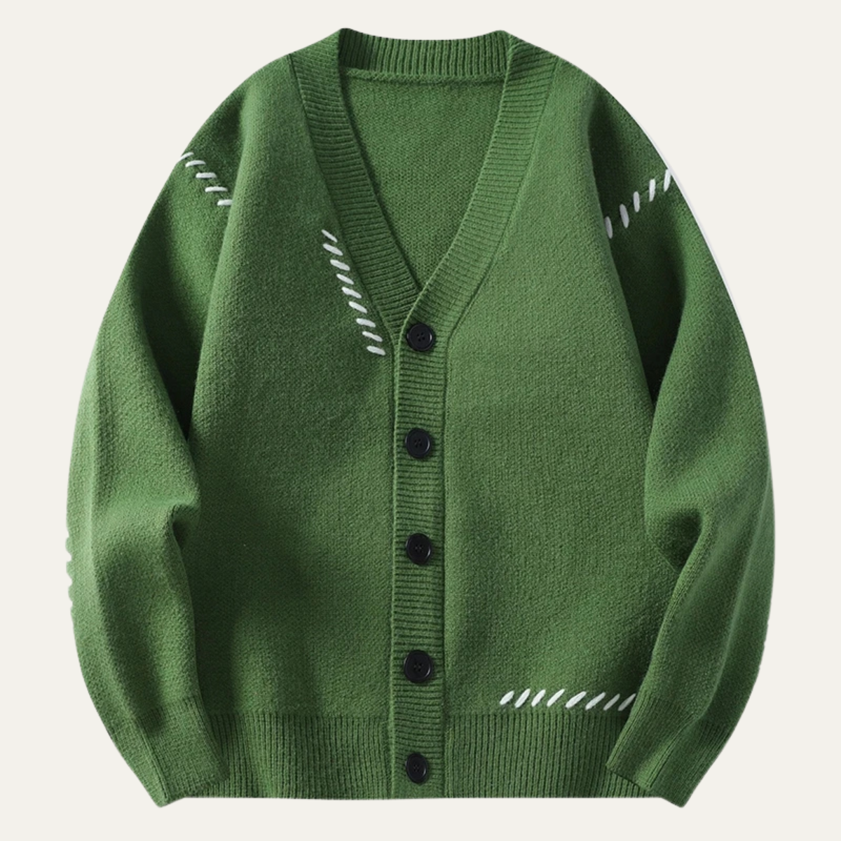 VogeLuxe | Heren V-hals Cardigan met Zwarte Knopen 7