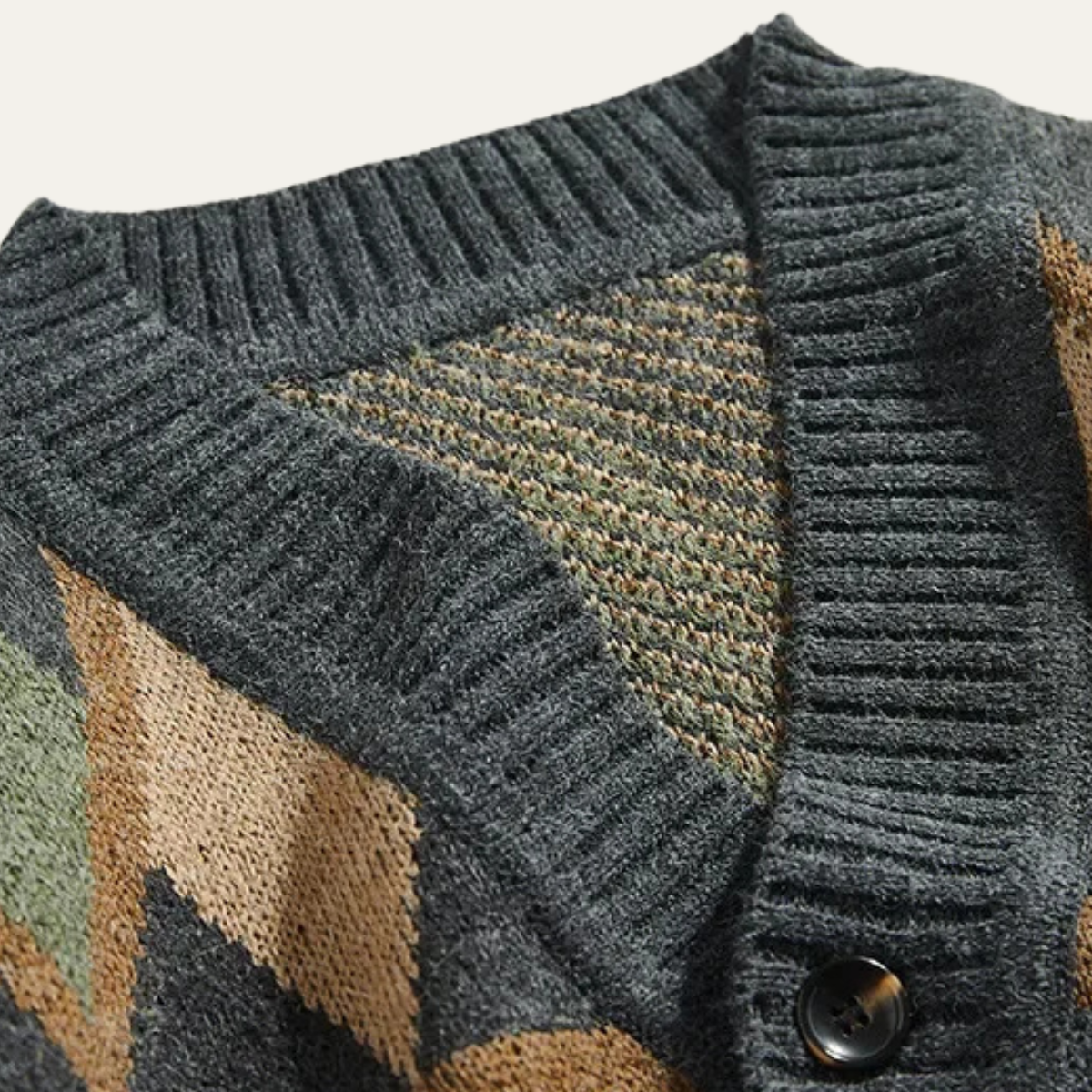 VogeLuxe | Heren V-hals vest met geometrisch Fair Isle-patroon 3