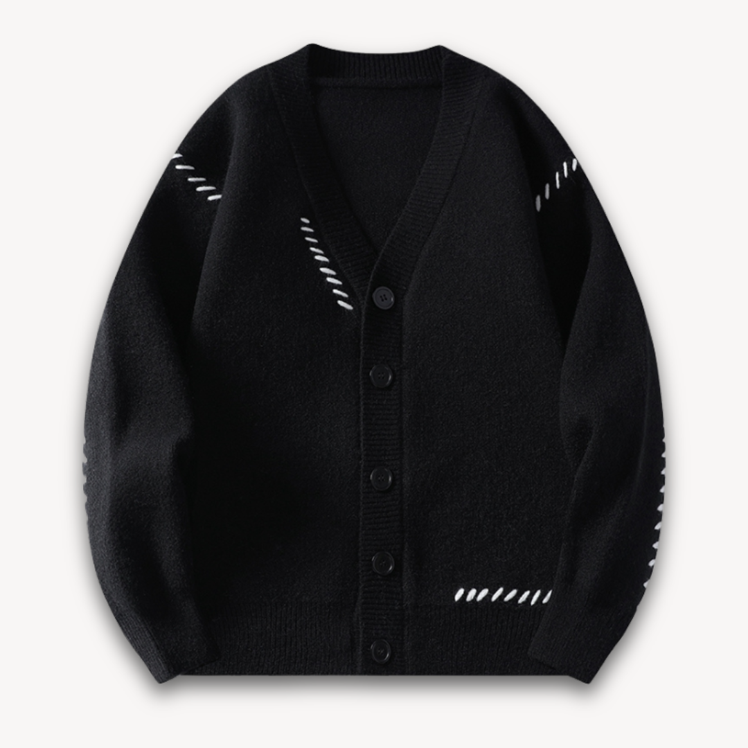 VogeLuxe | Heren V-hals vest met opvallende stiksels 3