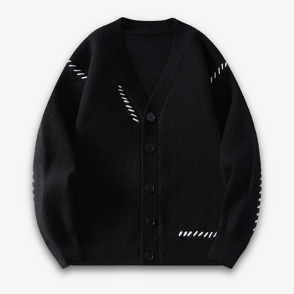 VogeLuxe | Heren V-hals vest met opvallende stiksels 3