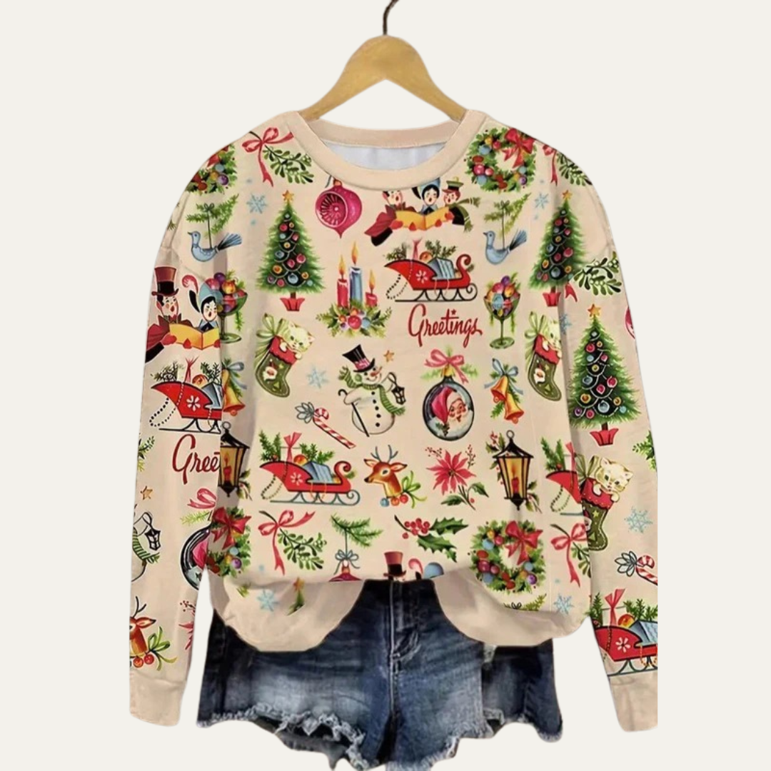 VogeLuxe | Heren Vintage Kerstprint Sweatshirt 1