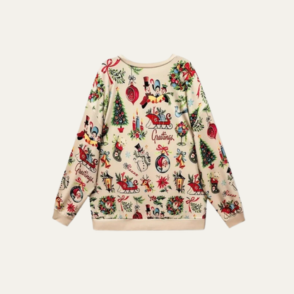 VogeLuxe | Heren Vintage Kerstprint Sweatshirt 2