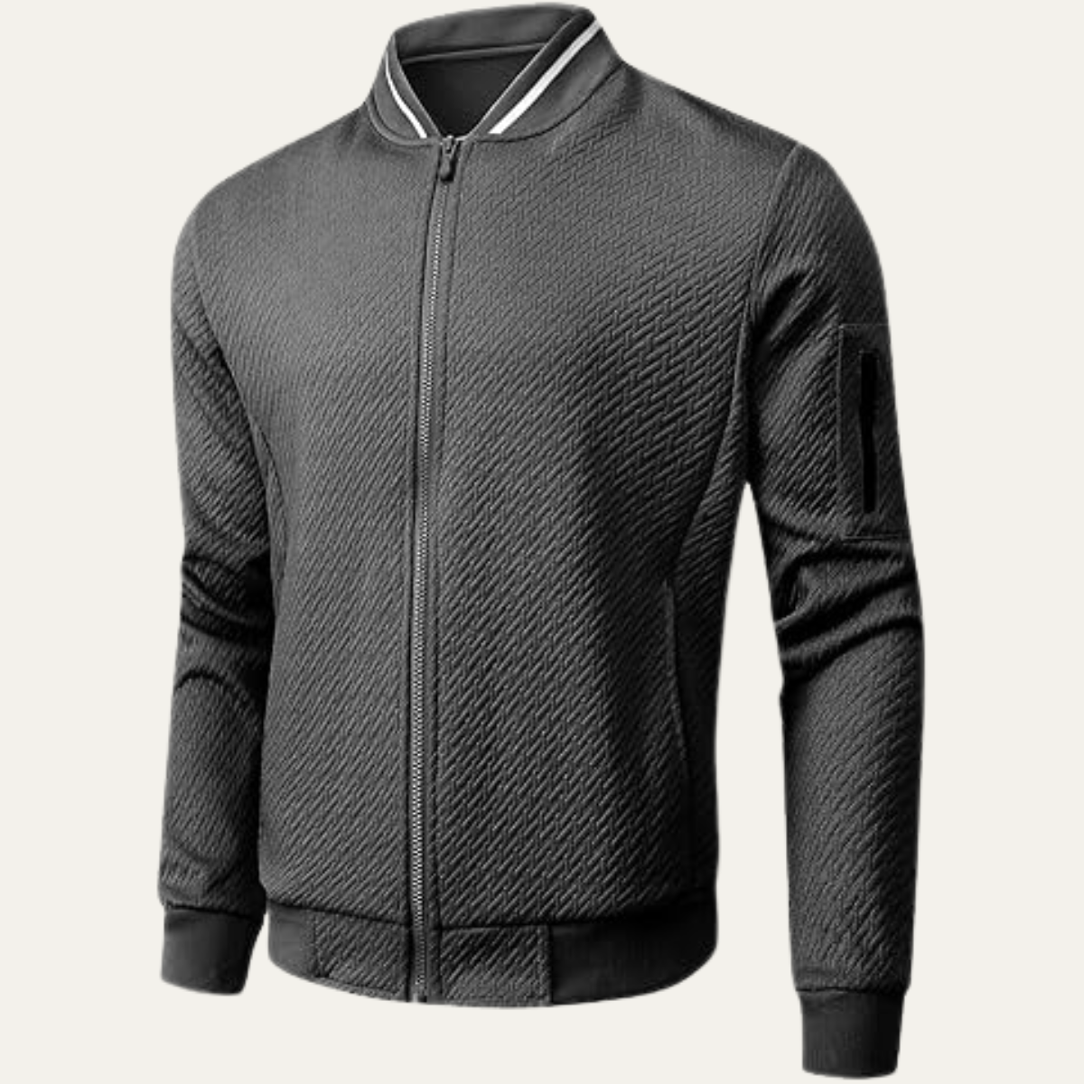 VogeLuxe | Heren bomberjack met gestreepte kraag 2