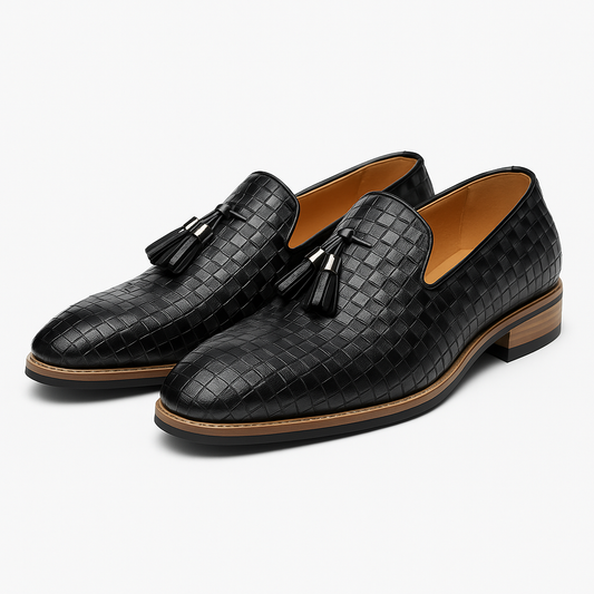 VogeLuxe | Heren casual geweven leren loafers 0