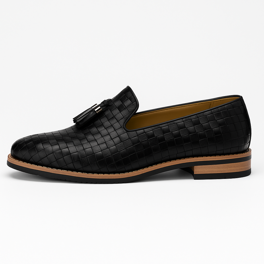 VogeLuxe | Heren casual geweven leren loafers 1