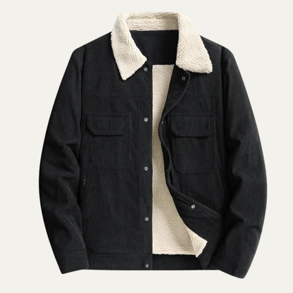 VogeLuxe | Heren corduroy truckerjack met imitatiebontvoering 0