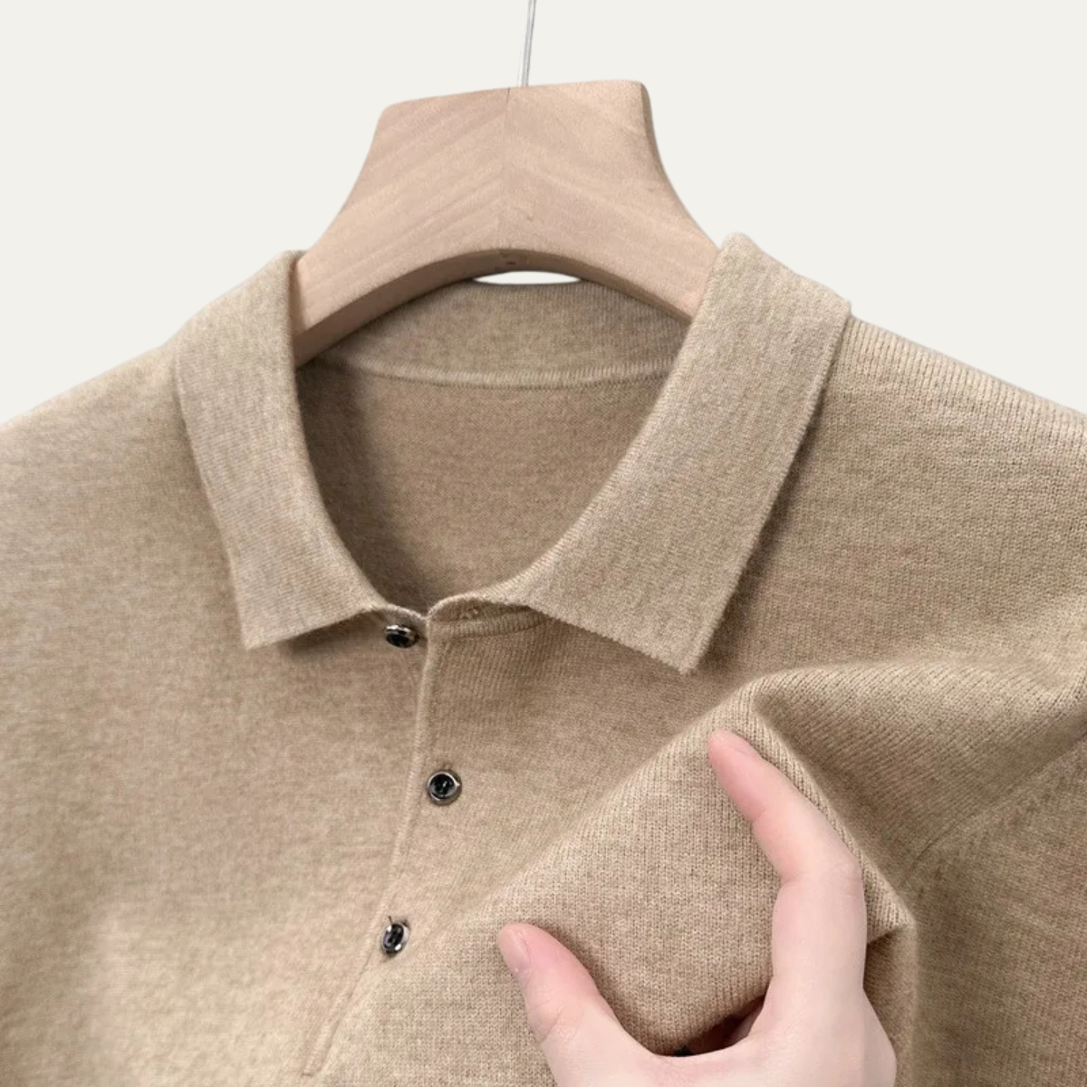 VogeLuxe | Heren gebreide kasjmier poloshirt 3