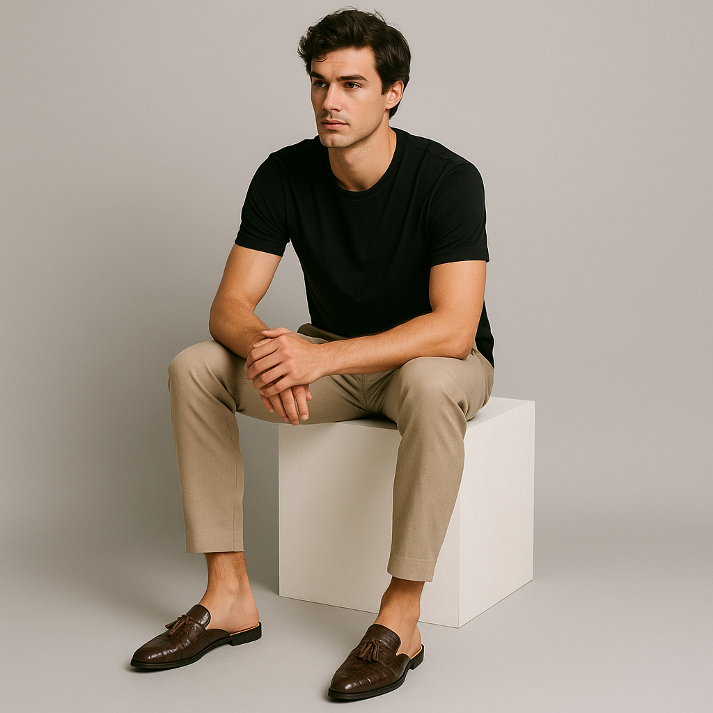 VogeLuxe | Heren instapmuil met krokodillentextuur 5