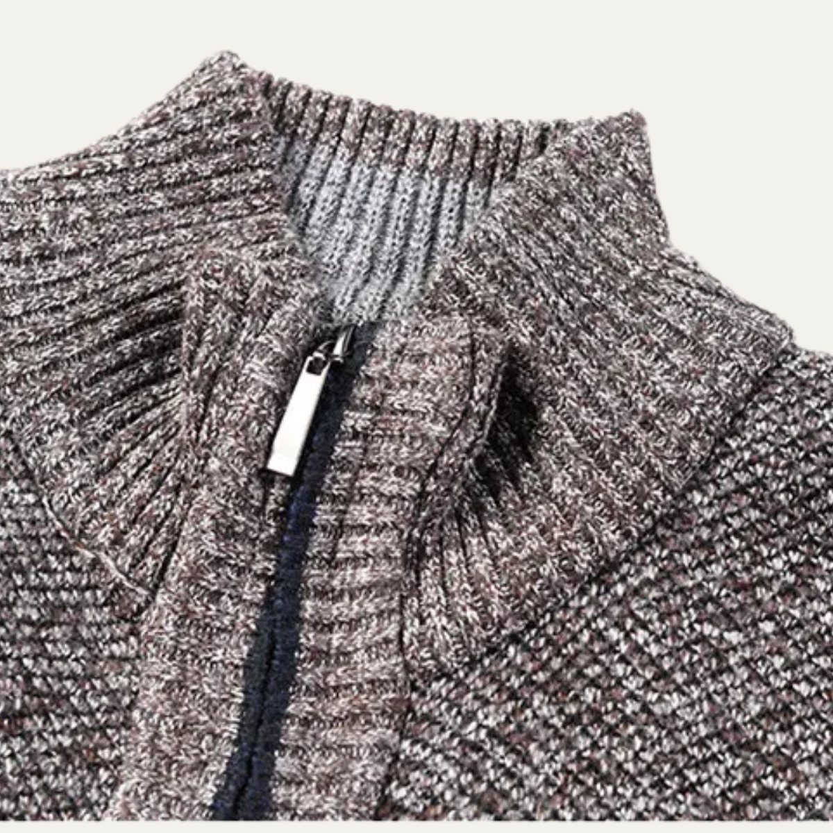 VogeLuxe | Heren katoenen gebreide jas met rits 2