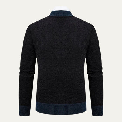 VogeLuxe | Heren rendier geborduurd gebreid vest met rits 1