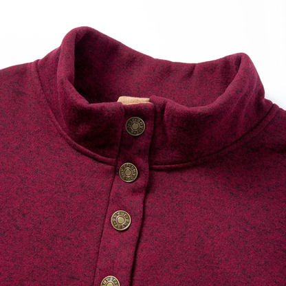 VogeLuxe | Heren sweatshirt met drukknoopsluiting en mockneck 5