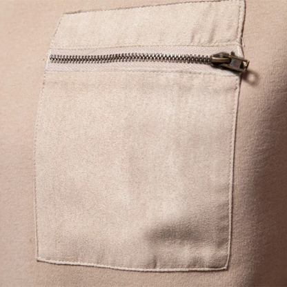 VogeLuxe | Heren sweatshirt met ronde hals en ritszak 1